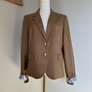 J. Crew Factory Camel Blazer with Gold Buttons
